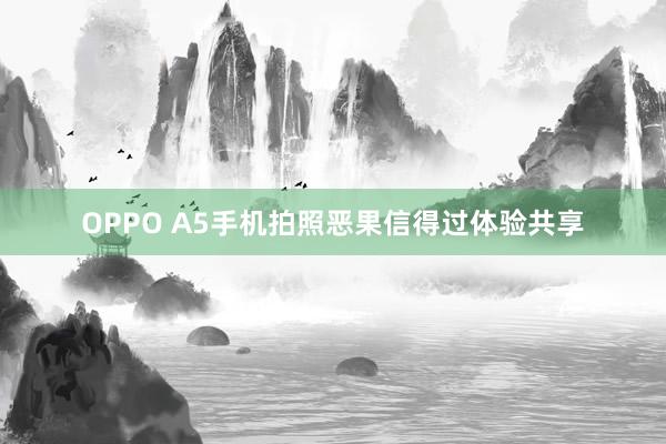OPPO A5手机拍照恶果信得过体验共享